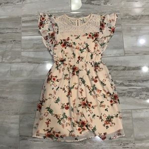 Sophia + zeke light pink floral dress. Size M (10).